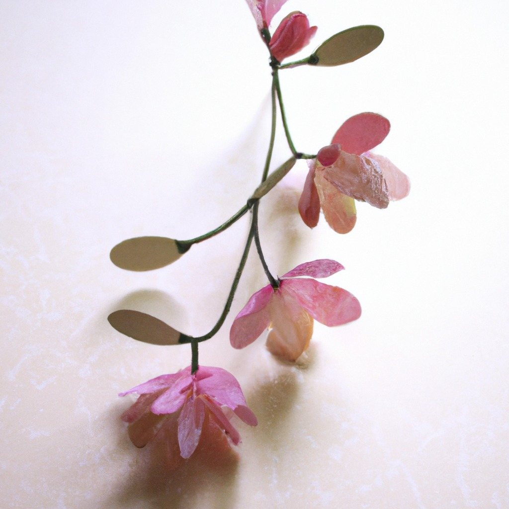 Single sculptural orchid stem in the ikebana tradition